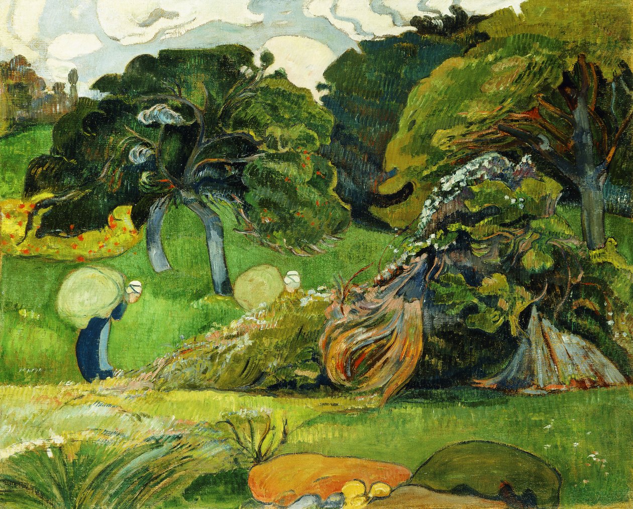 As duas lavadeiras; Les Deux Lavandieres, c. 1892 de Paul Sérusier
