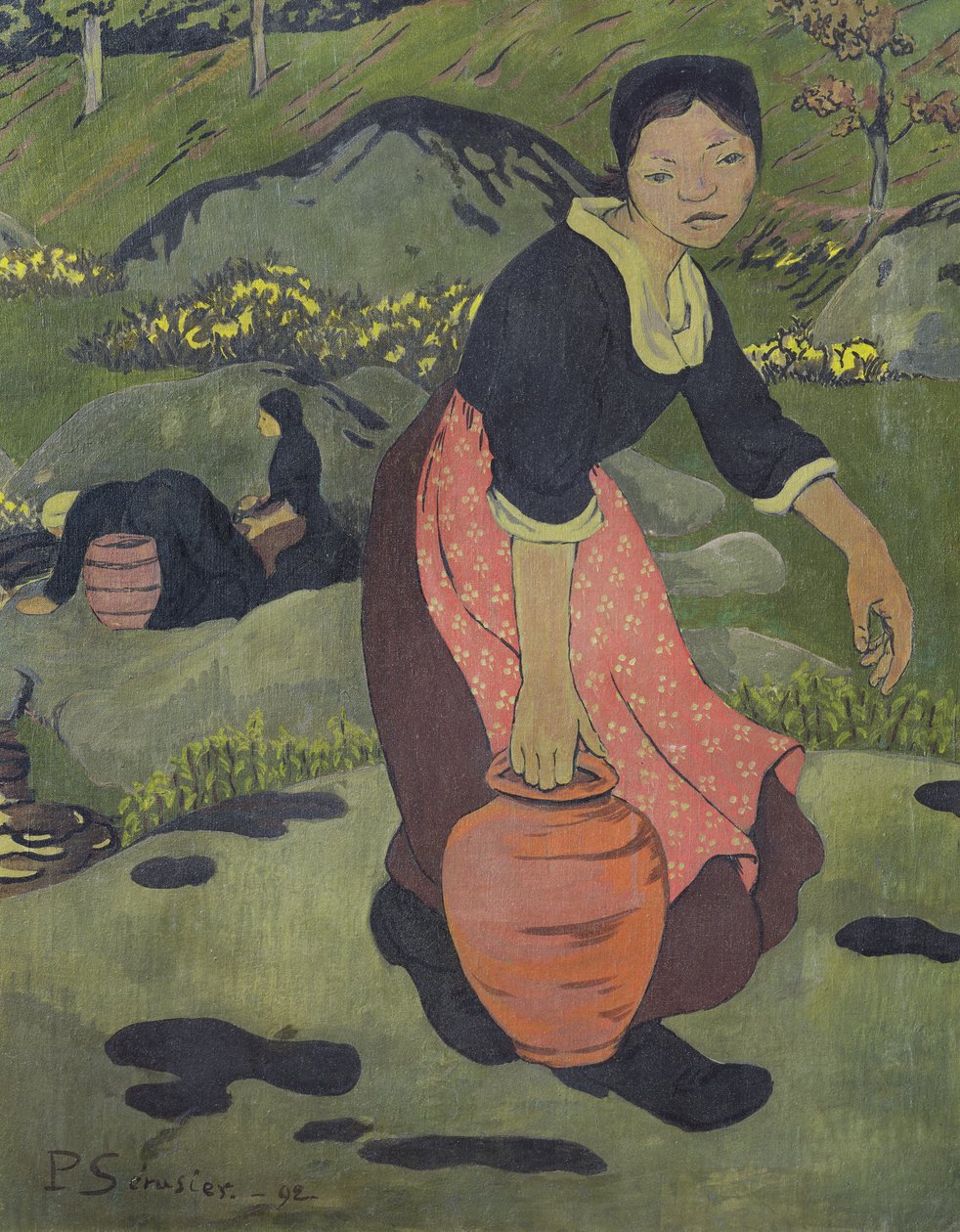 Menina bretão nova com um jarro, 1892 de Paul Sérusier