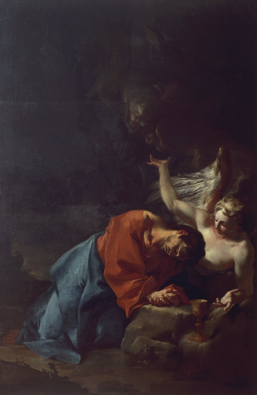 Cristo no jardim, cerca de 1750, por Paul Troger (1698-1762), óleo sobre tela, 241x157 cm de Paul Troger