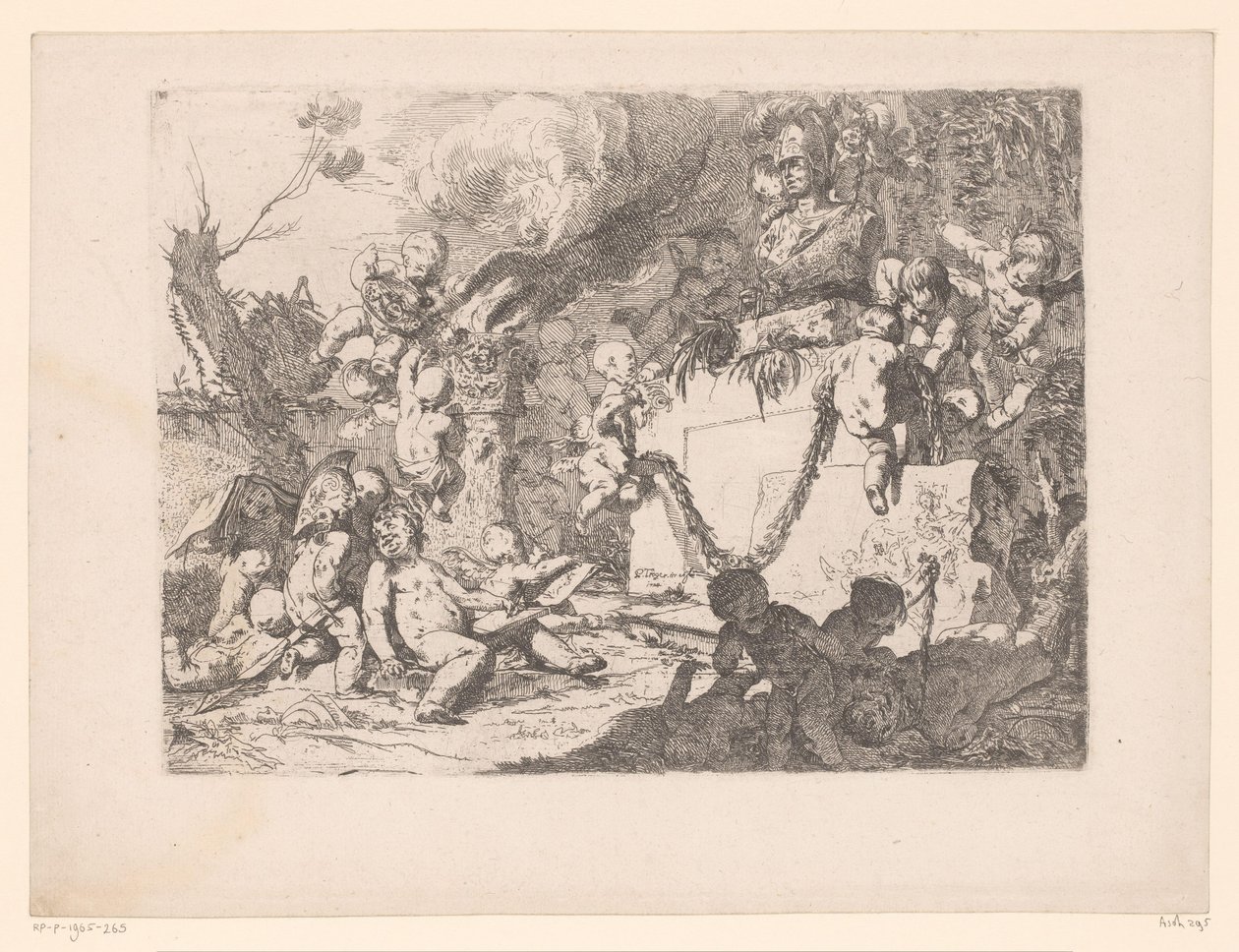 Putti em um santuário de Minerva de Paul Troger