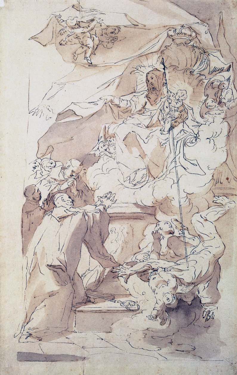 A Virgem e o Menino Jesus com São Bernardo, século XVIII. de Paul Troger