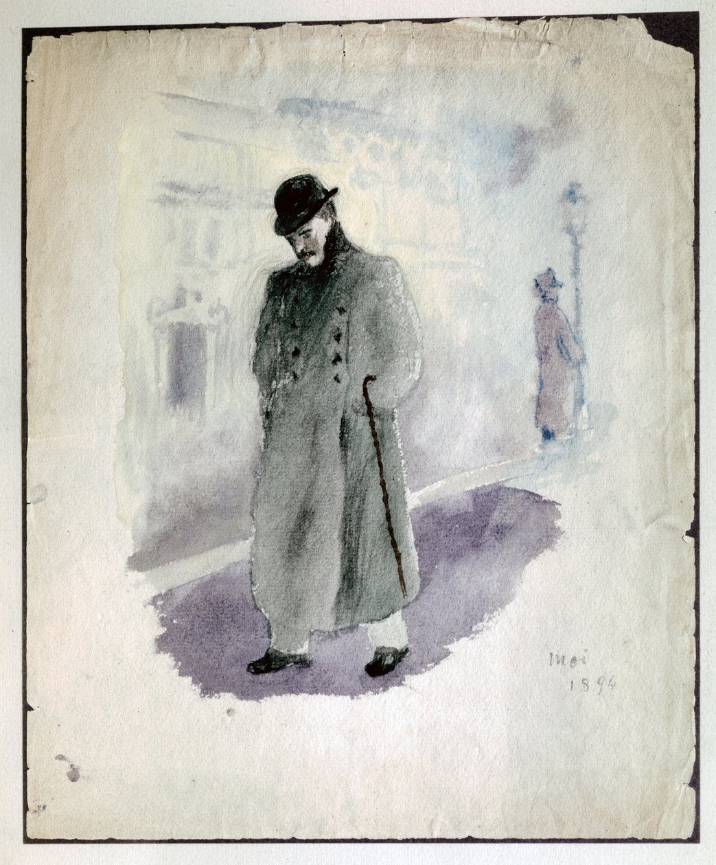 Paul VALERY: Autorretrato. 1894 (aguarela) de Paul Valery