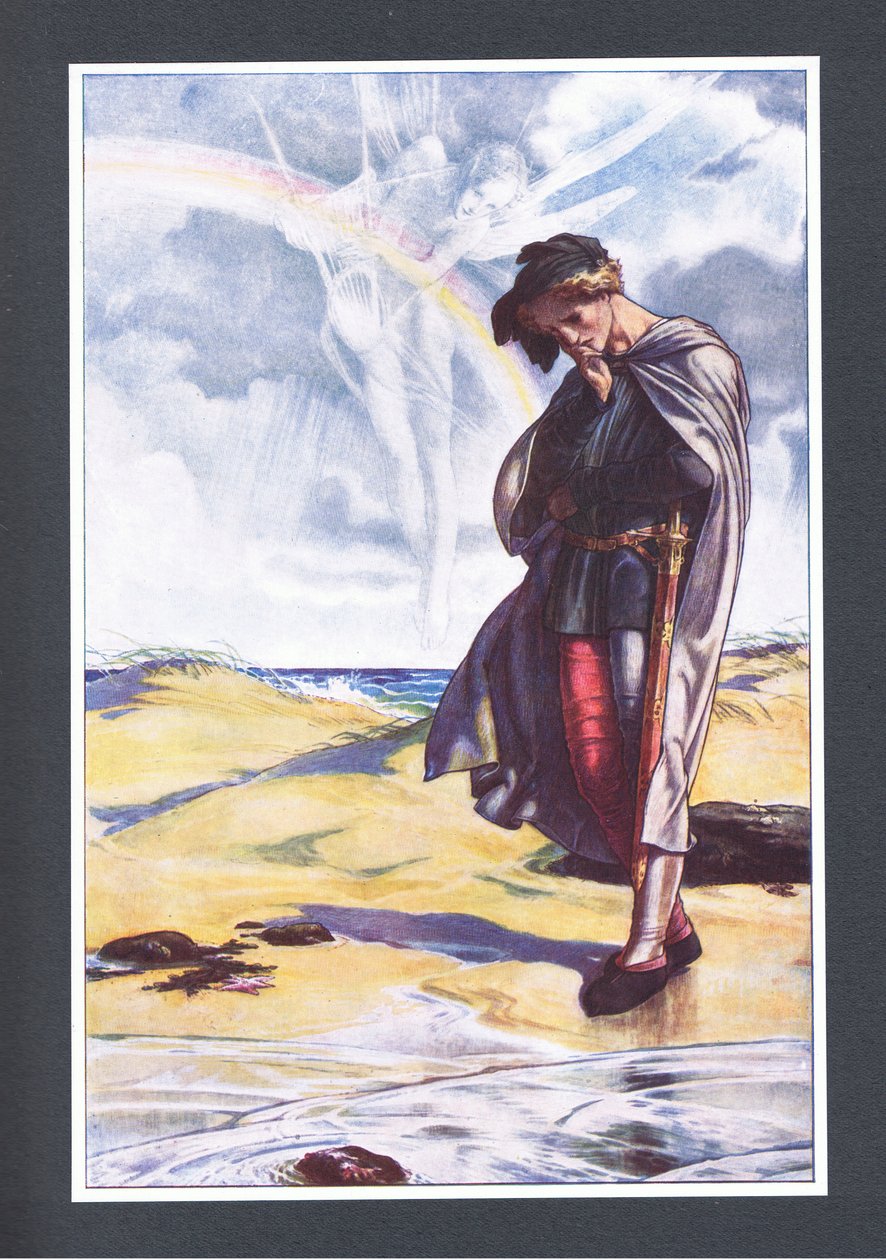 Venha até as areias amarelas, ilustração de The Tempest, 1908 de Paul Vincent Woodroffe