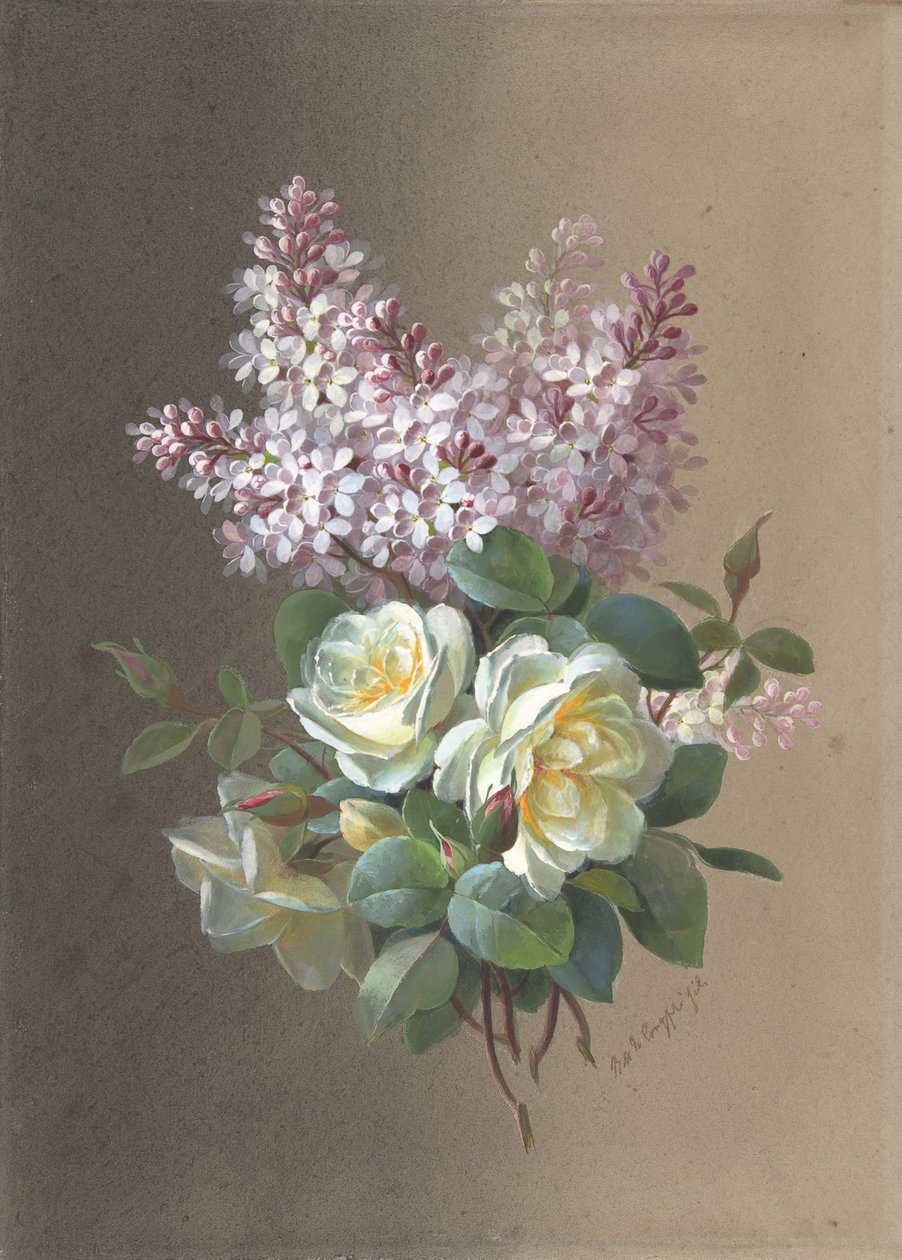 Flores: Rosas e lilases, final do século XIX e início do século XX. de Paul de Longpré