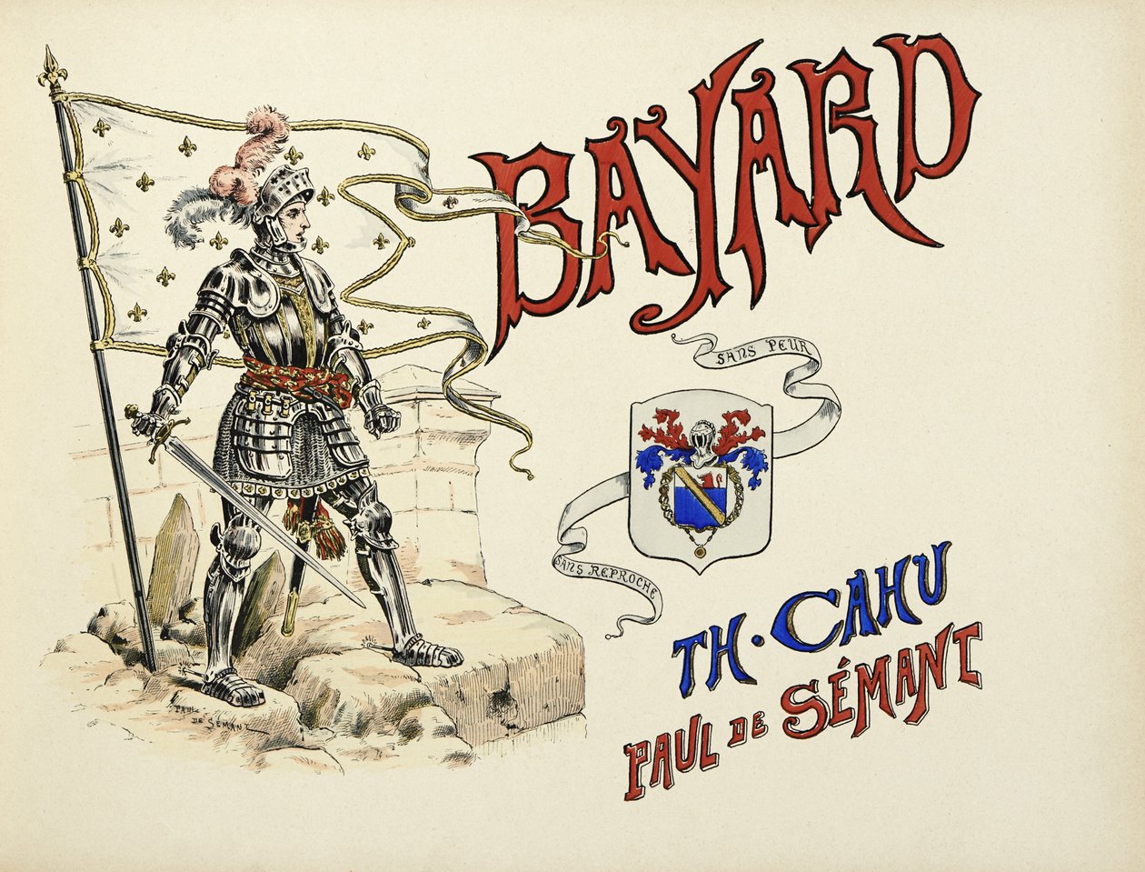 Ilustração retirada do livro "Histoire du chevalier Bayard" de Theodore Cahu, ilustrado por Paul De Semant (1855-1915) de Paul de Semant