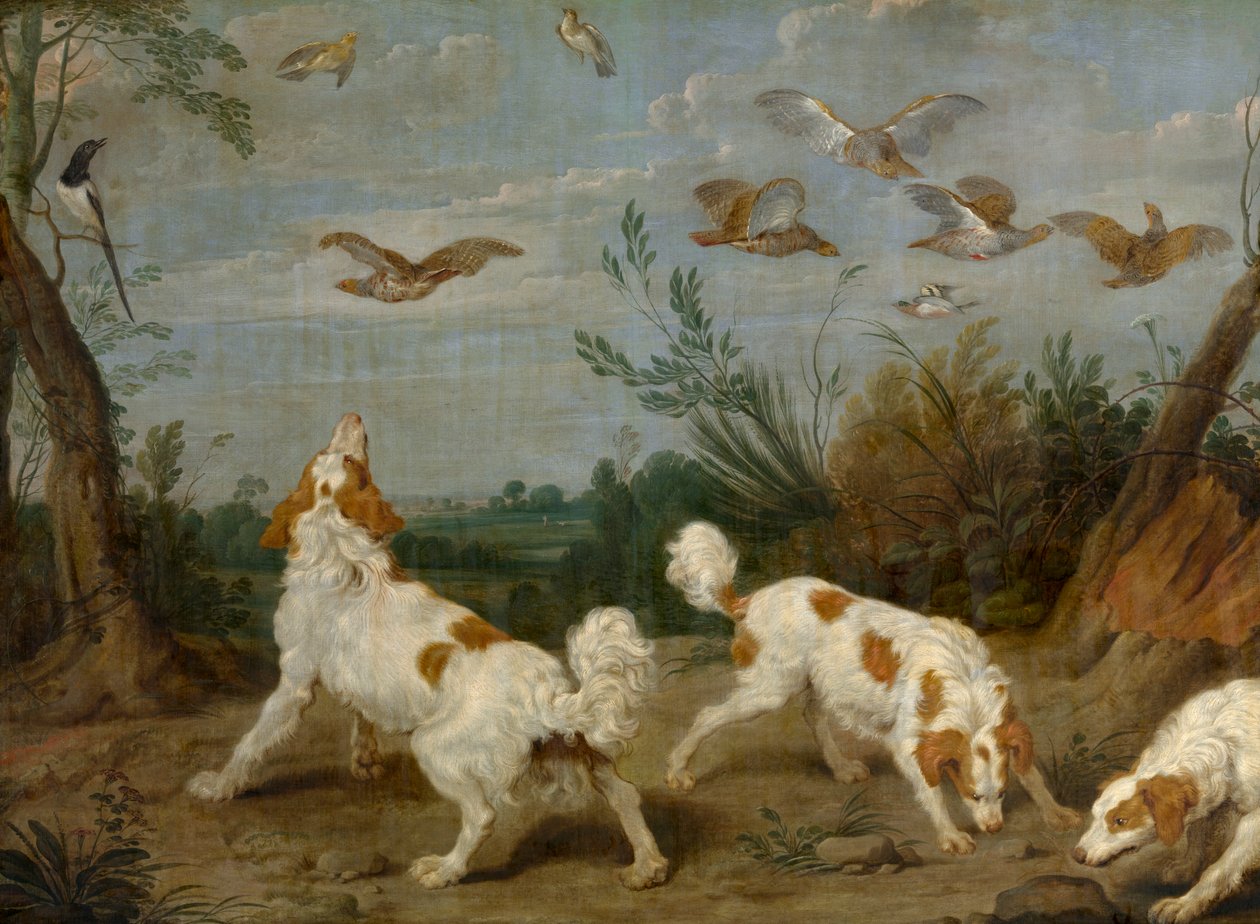 Partridge Hunt (óleo sobre tela) de Paul De Vos
