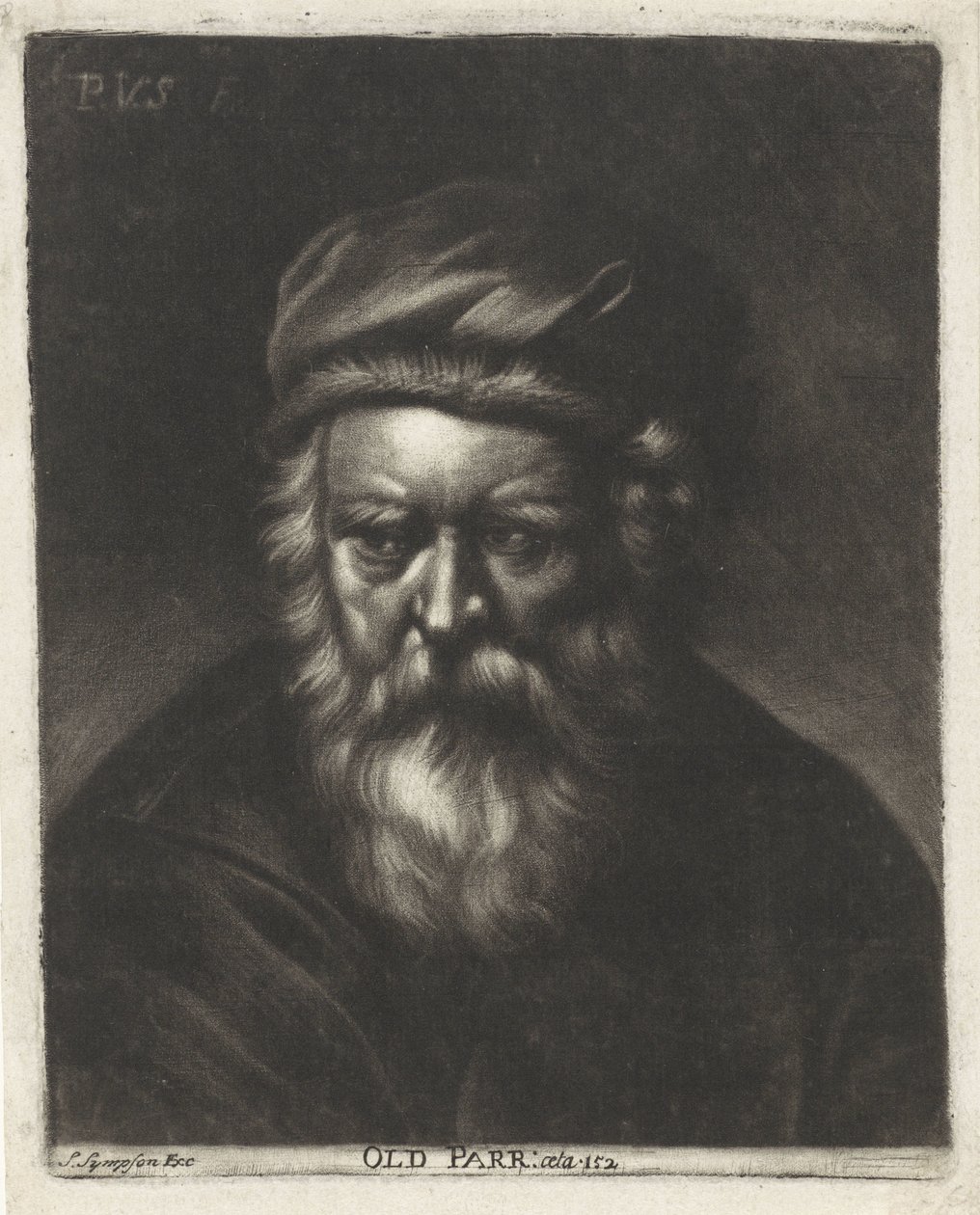 Retrato de Thomas Parr
Velho Parr: aeta 152 (título sobre o objecto) de Paul van Somer (II)