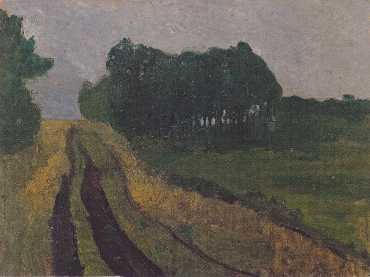 Noite, paisagem, com, pinheiros de Paula Modersohn Becker