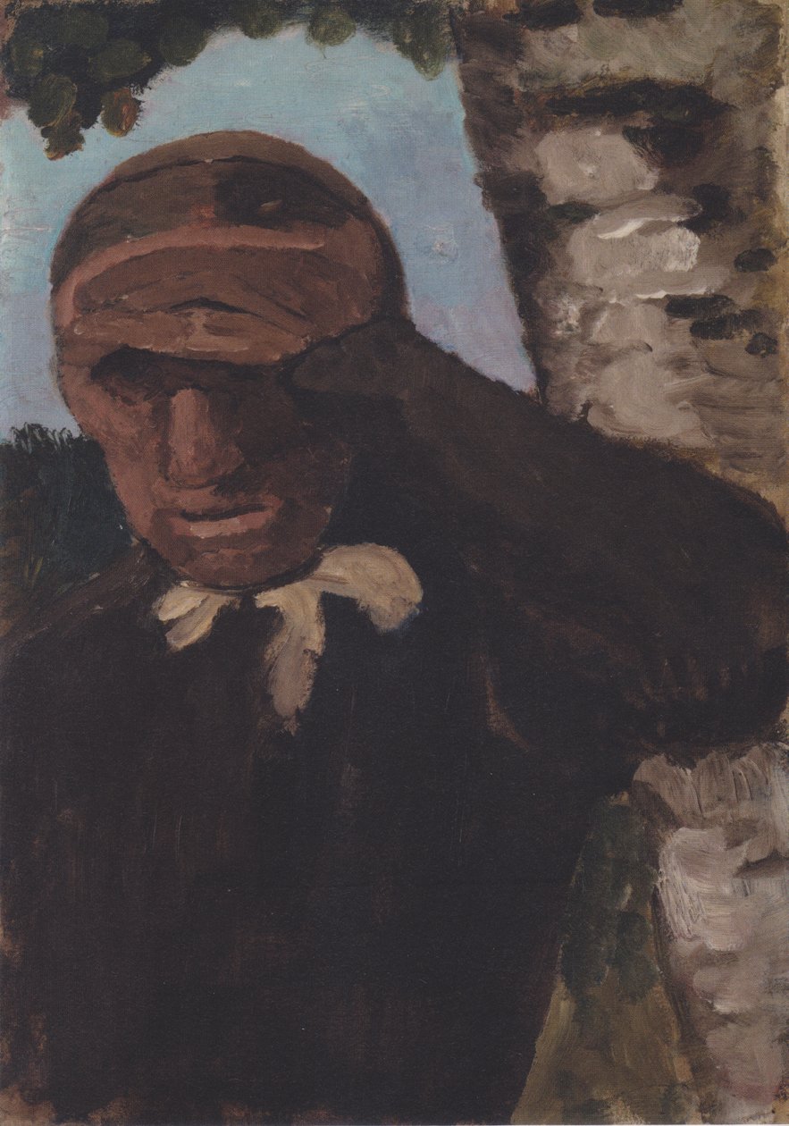 Velho camponês com a mão na testa de Paula Modersohn Becker
