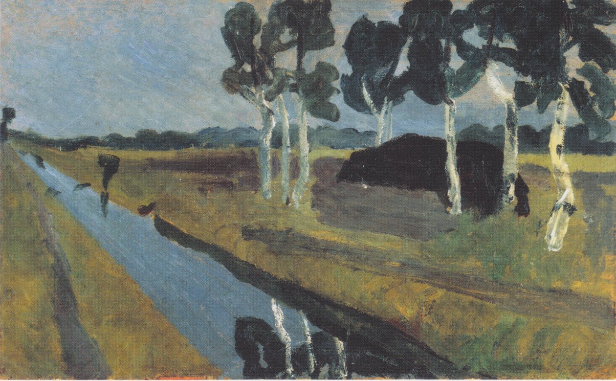 Paisagem cinza com canal mouros de Paula Modersohn Becker