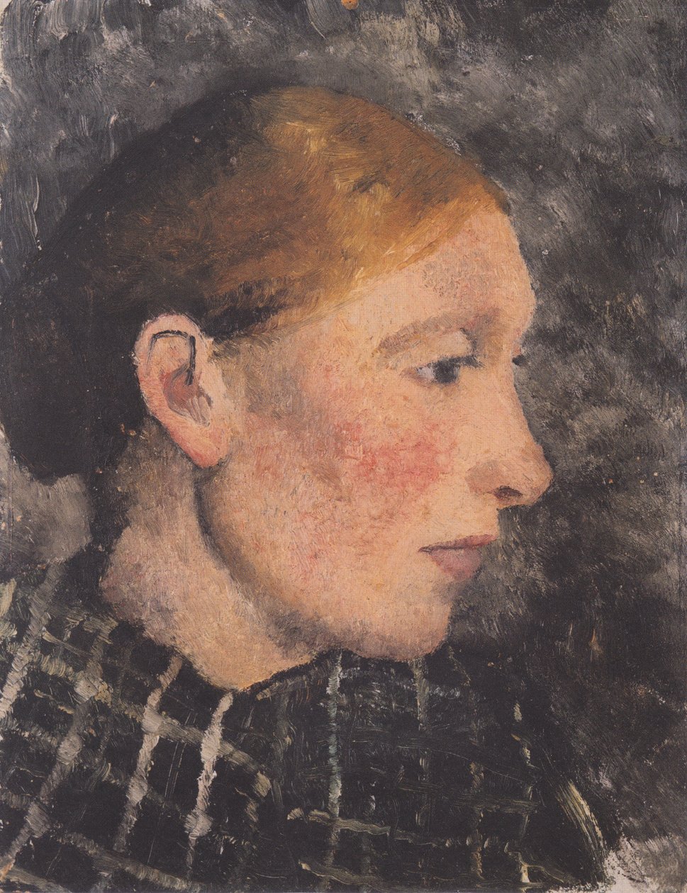 Chefe da esposa de um fazendeiro no perfil à direita de Paula Modersohn Becker