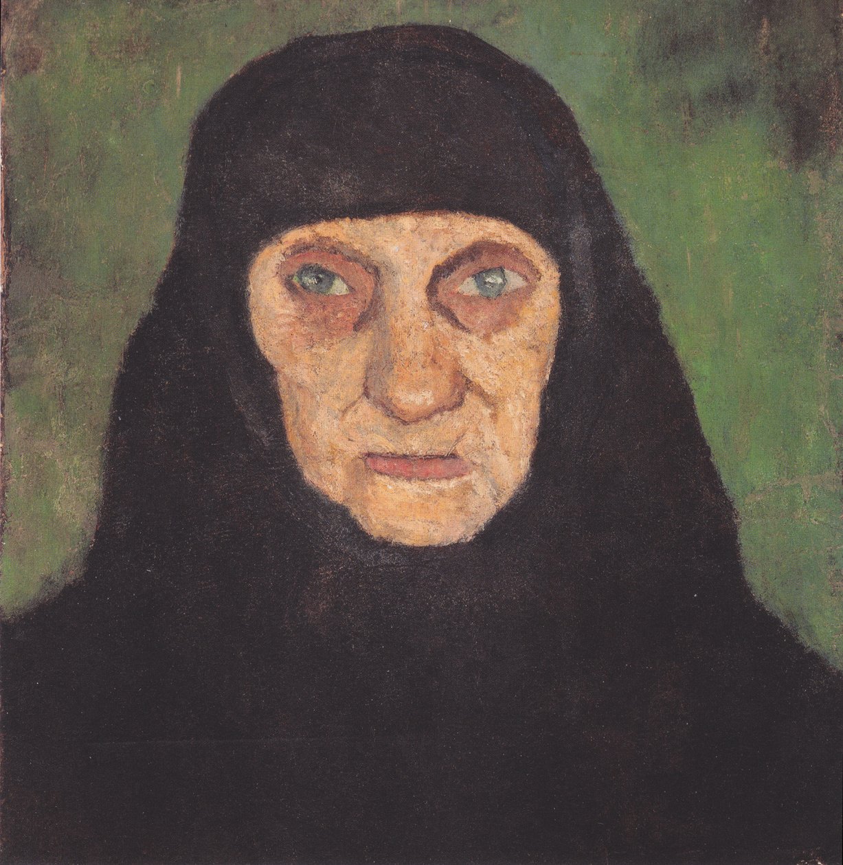 Cabeça, de, um, mulher velha, com, um, pretas, headscarf de Paula Modersohn Becker