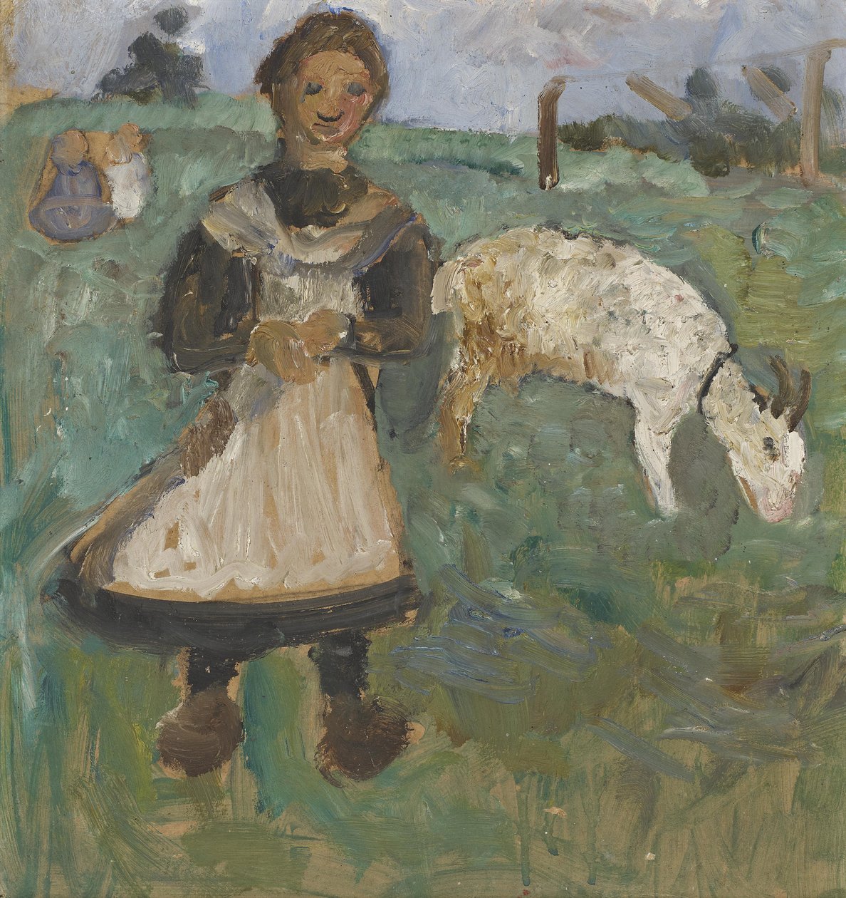 Menina, com, cabra de Paula Modersohn Becker