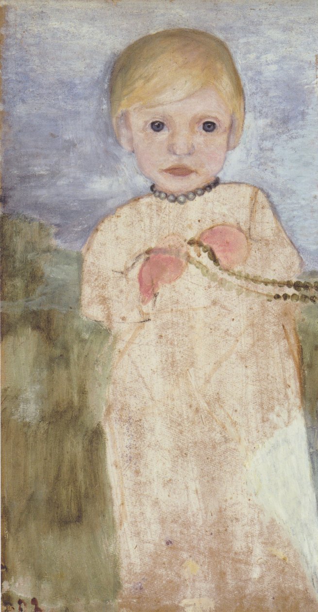 Mieke Vogeler com colar de pérolas de Paula Modersohn Becker