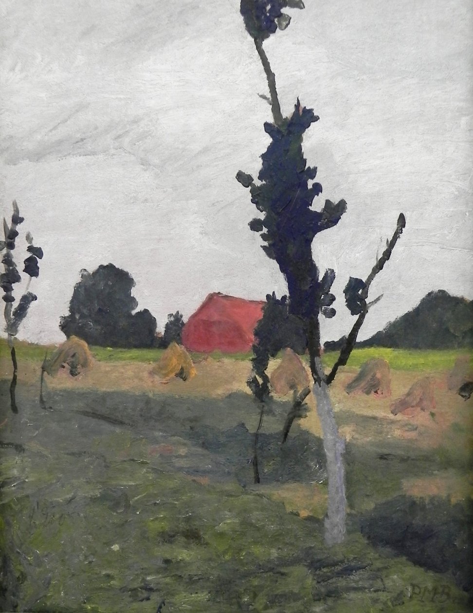 Paisagem de Worpsweder com casa vermelha de Paula Modersohn Becker