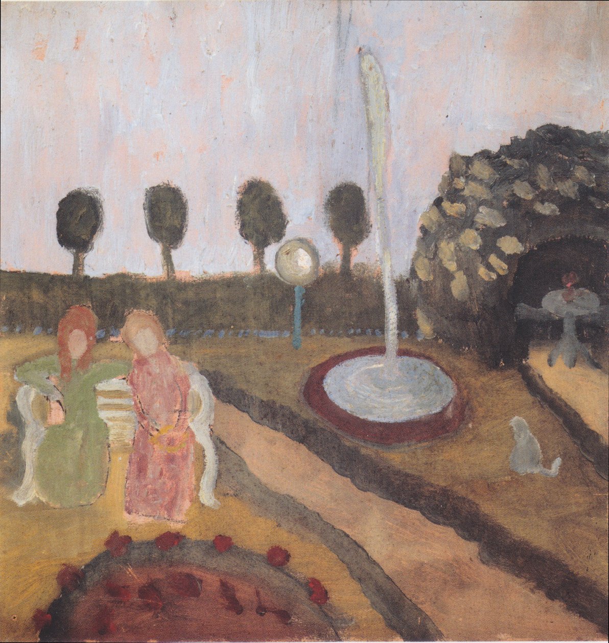 Duas mulheres no jardim com fountains1 de Paula Modersohn Becker