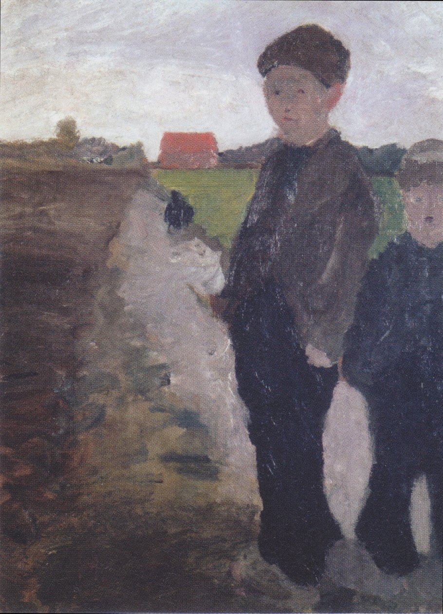 Dois meninos no pântano canal de Paula Modersohn Becker