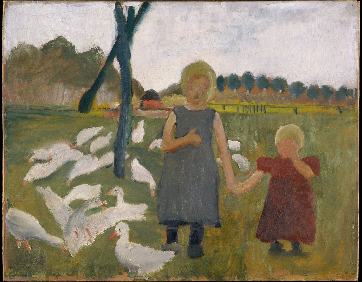 Crianças com gansos de Paula Modersohn-Becker