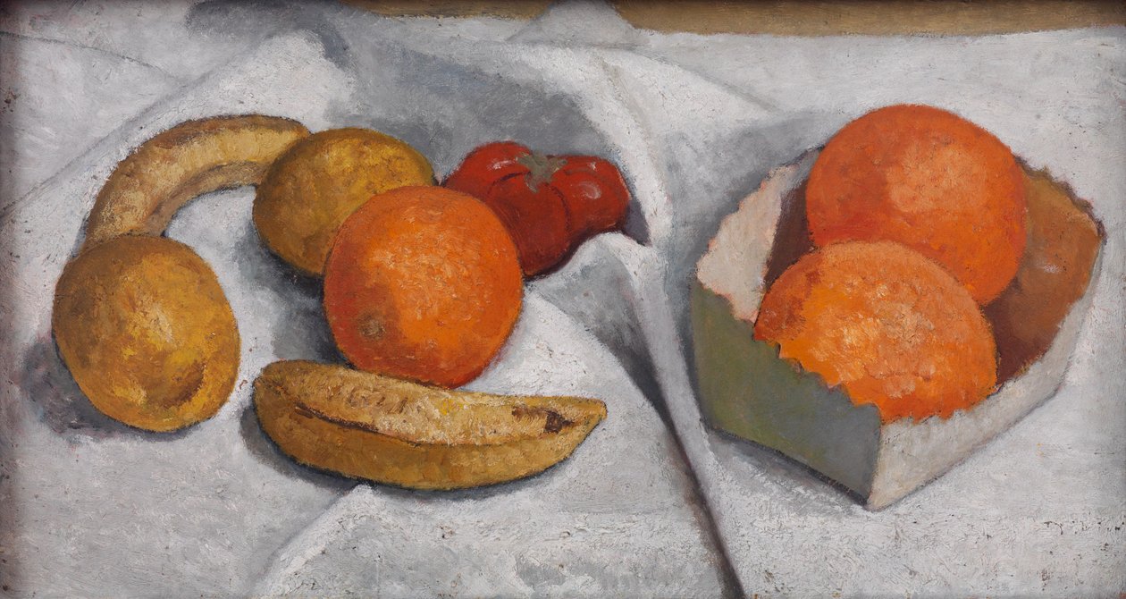 Natureza-morta com laranjas, bananas, limões e tomate de Paula Modersohn-Becker