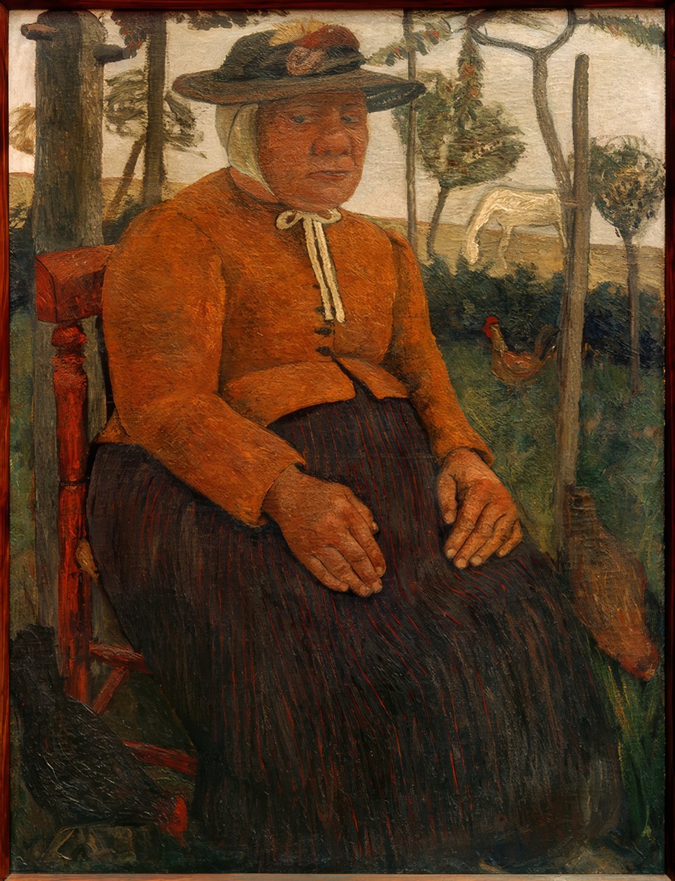 Pobre mulher sentada no jardim de Paula Modersohn Becker