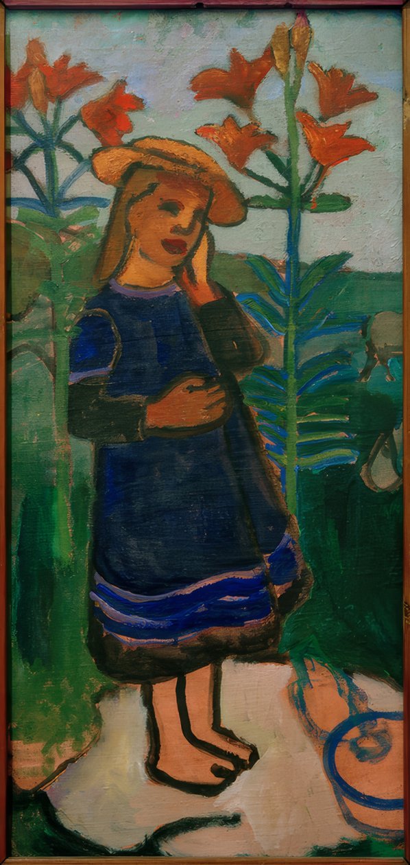 Elsbeth entre lírios de fogo de Paula Modersohn Becker