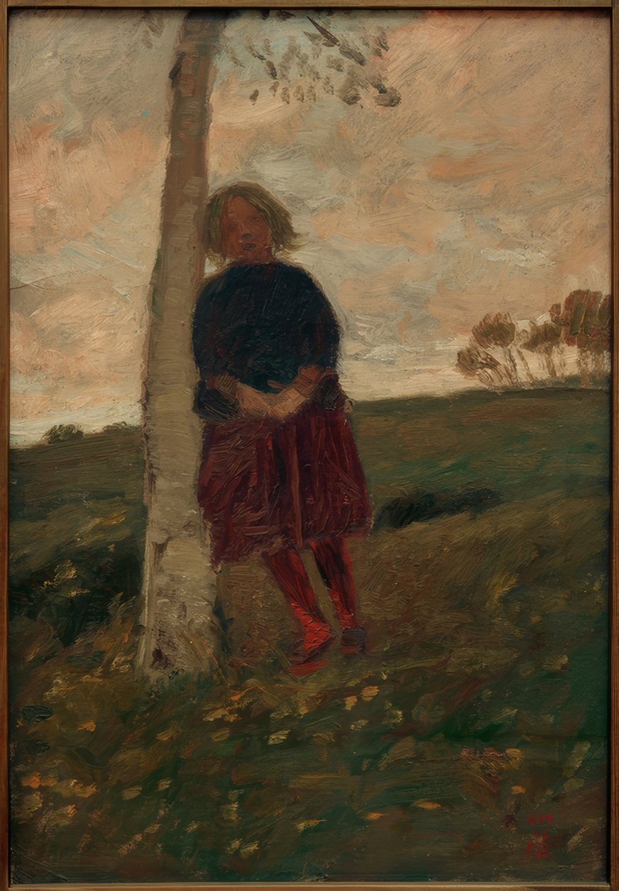 Garota no tronco de bétula (também: garota na árvore) de Paula Modersohn Becker
