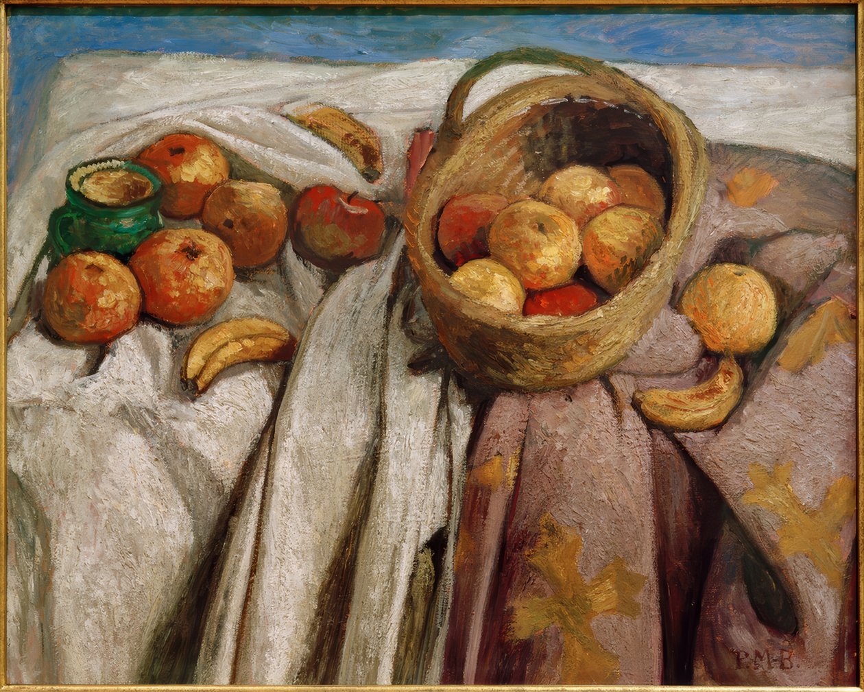 Natureza morta com maçãs e bananas de Paula Modersohn Becker
