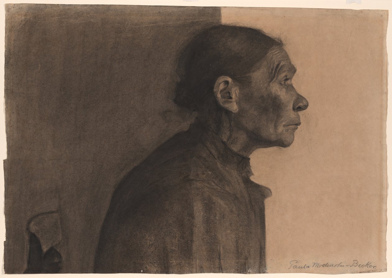 Mulher de perfil, virada para a direita de Paula Modersohn Becker
