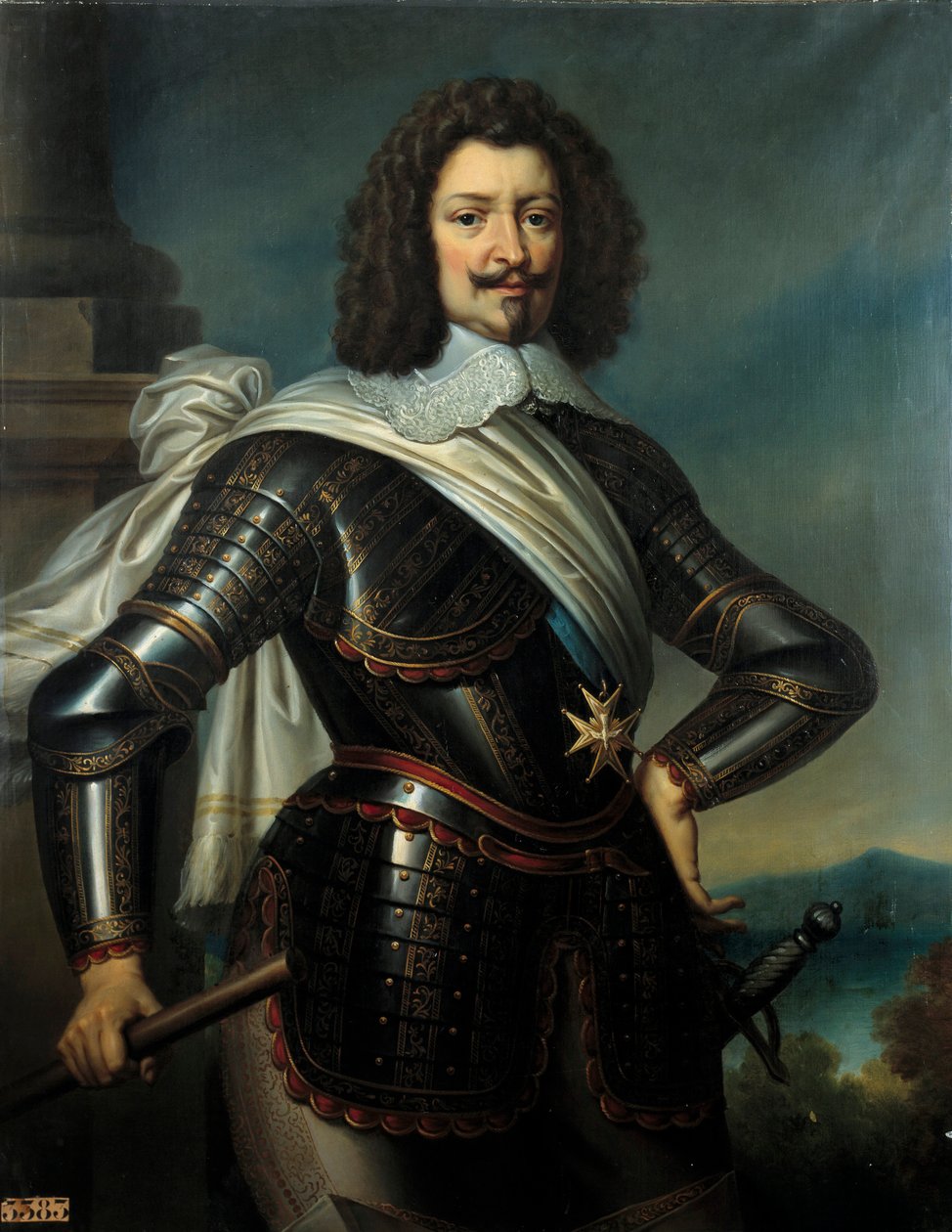 Retrato de Charles de Lorraine, Príncipe de Joinville, Duque de Joyeuse e 4º Duque Guise (1571-1640) virilha filho de Henri de Guise Pintura de Paulin Guerin (1783-1855) Sol do século XIX. 1,22x0,96 m de Paulin Jean Baptiste Guerin