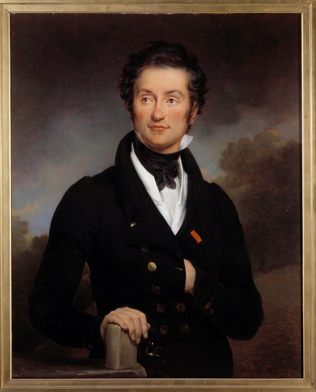 Retrato do escritor Charles Nodier (1780-1844) Realizou um salão de cabeleireiro onde os grandes artistas românticos (Hugo, Lamartine, Vigny...) Pintura de Paulin Guerin (1783-1855) do século XIX. Paris, biblioteca do Arsenal. de Paulin Jean Baptiste Guerin