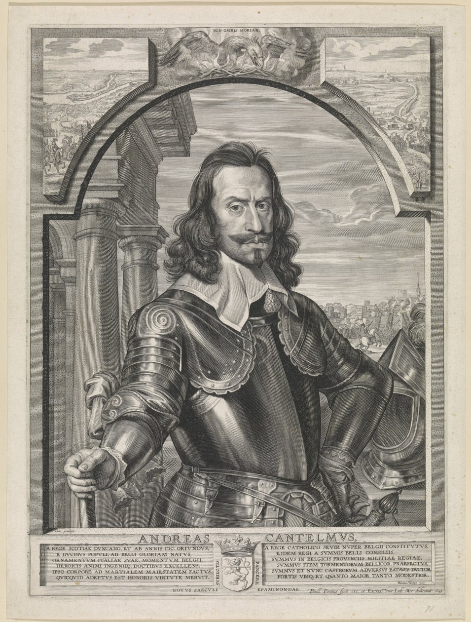 Retrato gravado de Andreas Cantelmo por Paulus Pontius depois de Michaelina Woutiers (1643) de Paulus Pontius