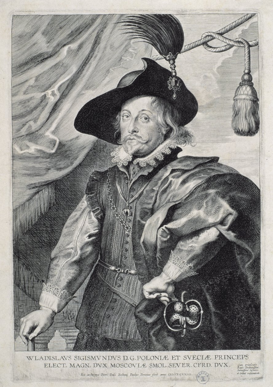 Vladislav IV Vasa (1595-1648) Rei da Polônia, 1624 de Paulus Pontius
