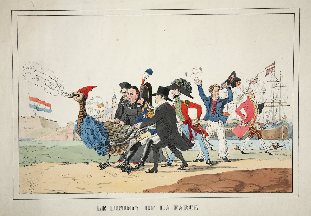 A Turquia do Recheio, pub. 1831 (gravura colorida à mão) de Paulus Charles Gerard Poelman