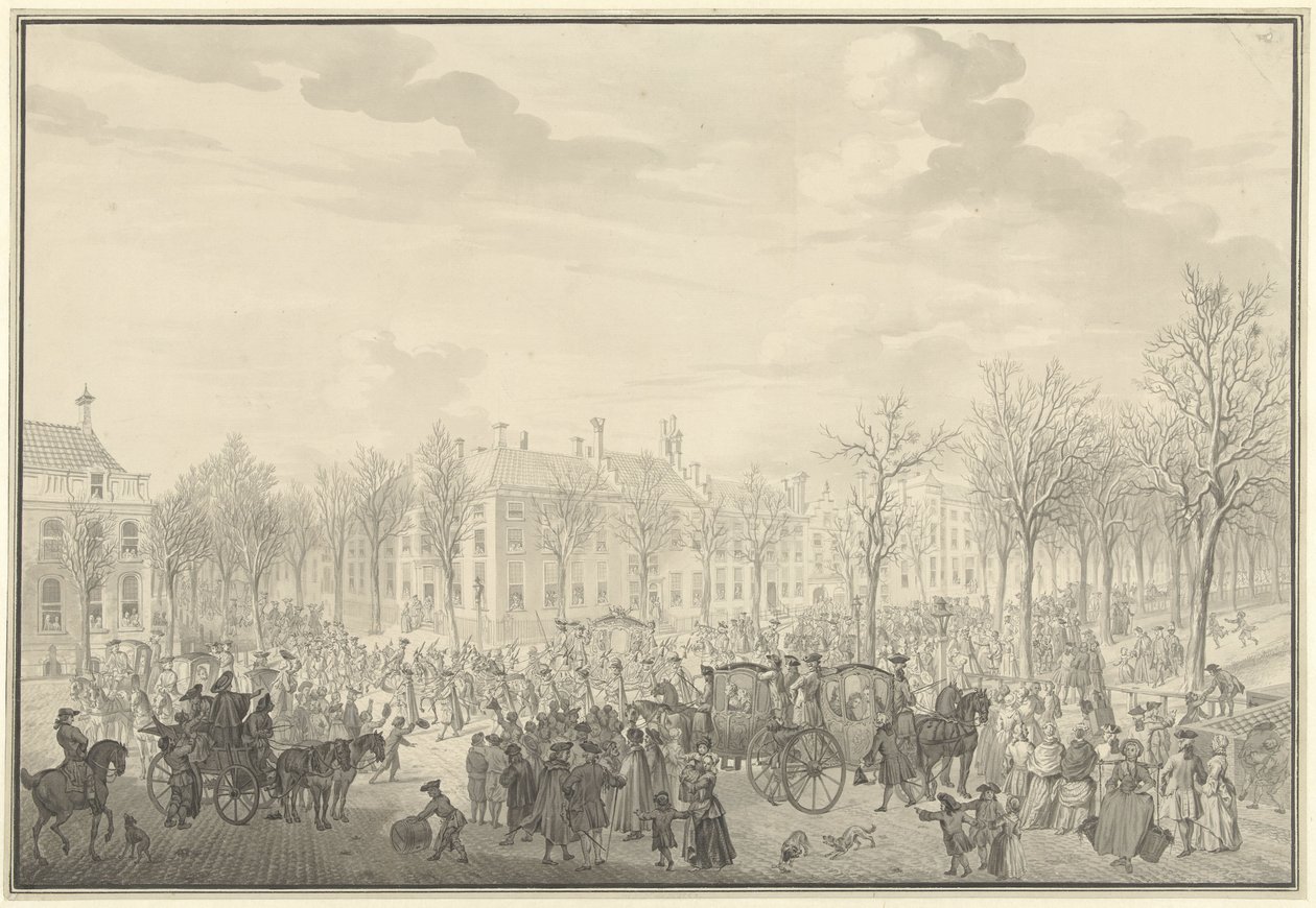 Chegada do príncipe William V em Haia, 10 de novembro de 1762 de Paulus Constantijn la Fargue (possibly)