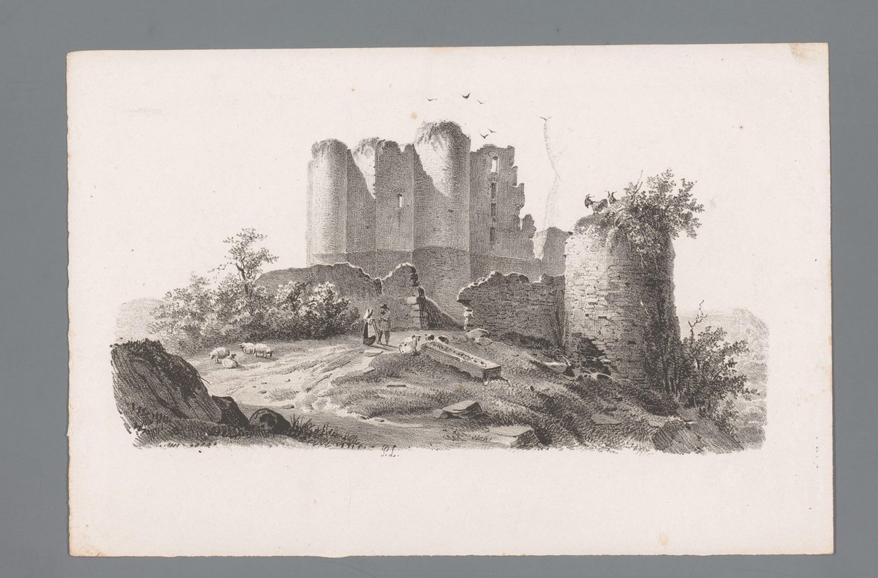 Vista de uma ruína com torre
Princípios das paisagens (título da série)
Princípios das paisagens (título da série) de Paulus Lauters