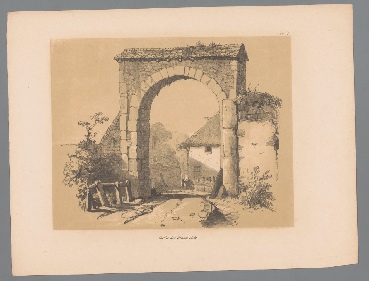 Vista de um portão da cidade
Vistas pitorescas de Paulus Lauters (título da série)
Etrennes pittoresques pour 1839, par Lauters (título da série) de Paulus Lauters