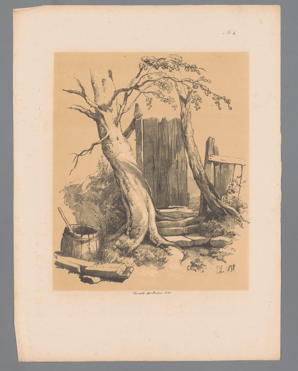 Vedação entre duas árvores
Vistas pitorescas de Paulus Lauters (título da série)
Etrennes pittoresques pour 1839, par Lauters (título da série) de Paulus Lauters