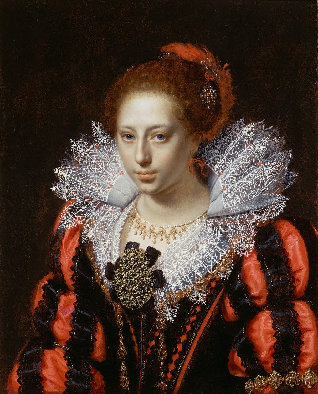 Retrato de uma jovem senhora de Paulus Moreelse