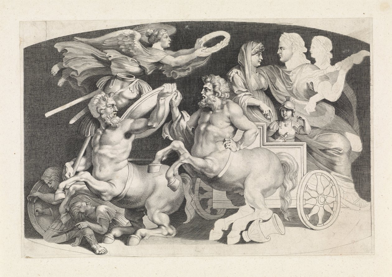 Camee conheceu de triunfo van Germanicus em Agrippina Várias figuras de ágatas antigas, desenhadas por Pietro Paolo Rubenii (título da série) de Paulus Pontius (attributed to)