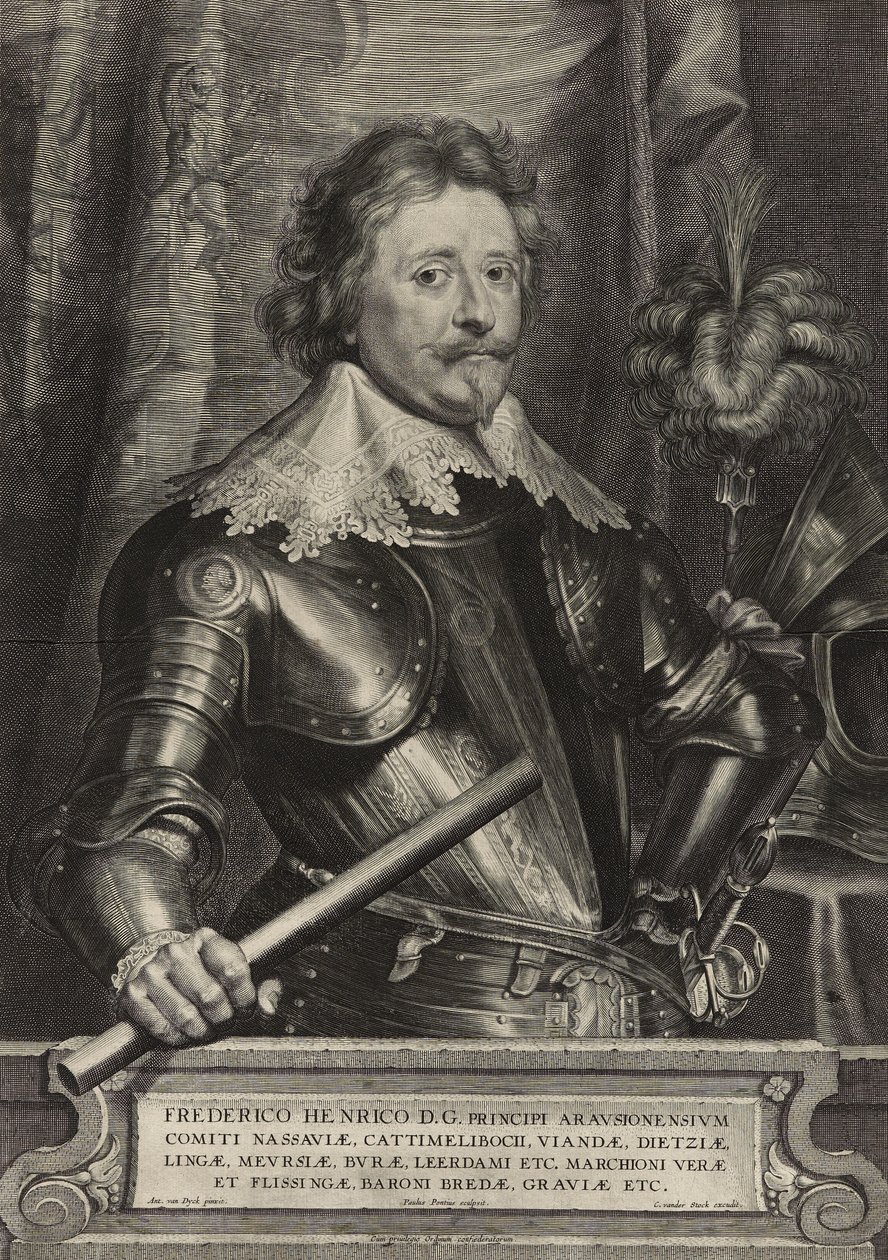 Frederico Henrico (Frederico Henry, Príncipe de Orange) (gravura em papel avermelhado) de Paulus Pontius