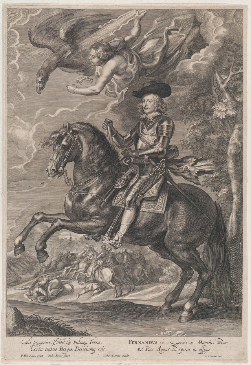 Retrato do Cardeal-Infante Fernando da Áustria, a cavalo, ca. 1640-53., c. 1640-53. de Paulus Pontius