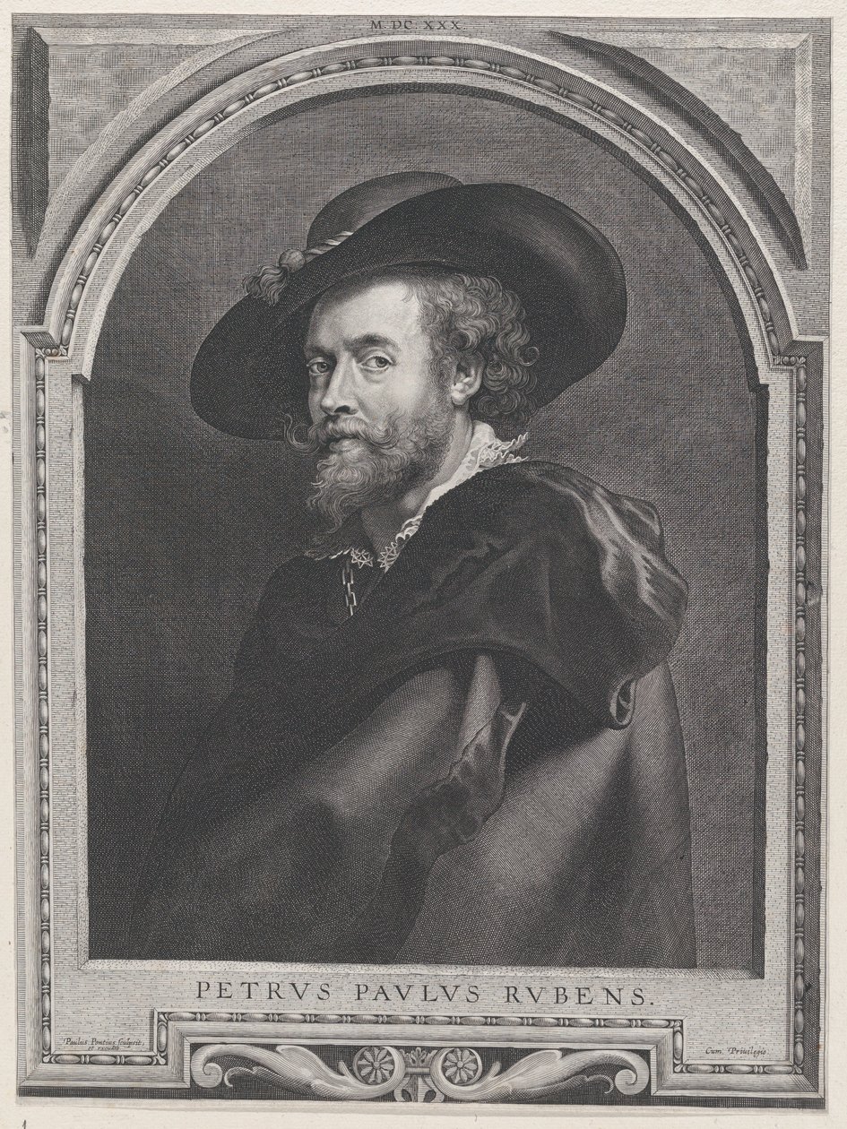 Retrato de Peter Paul Rubens, 46 anos, 1630., 1630. de Paulus Pontius