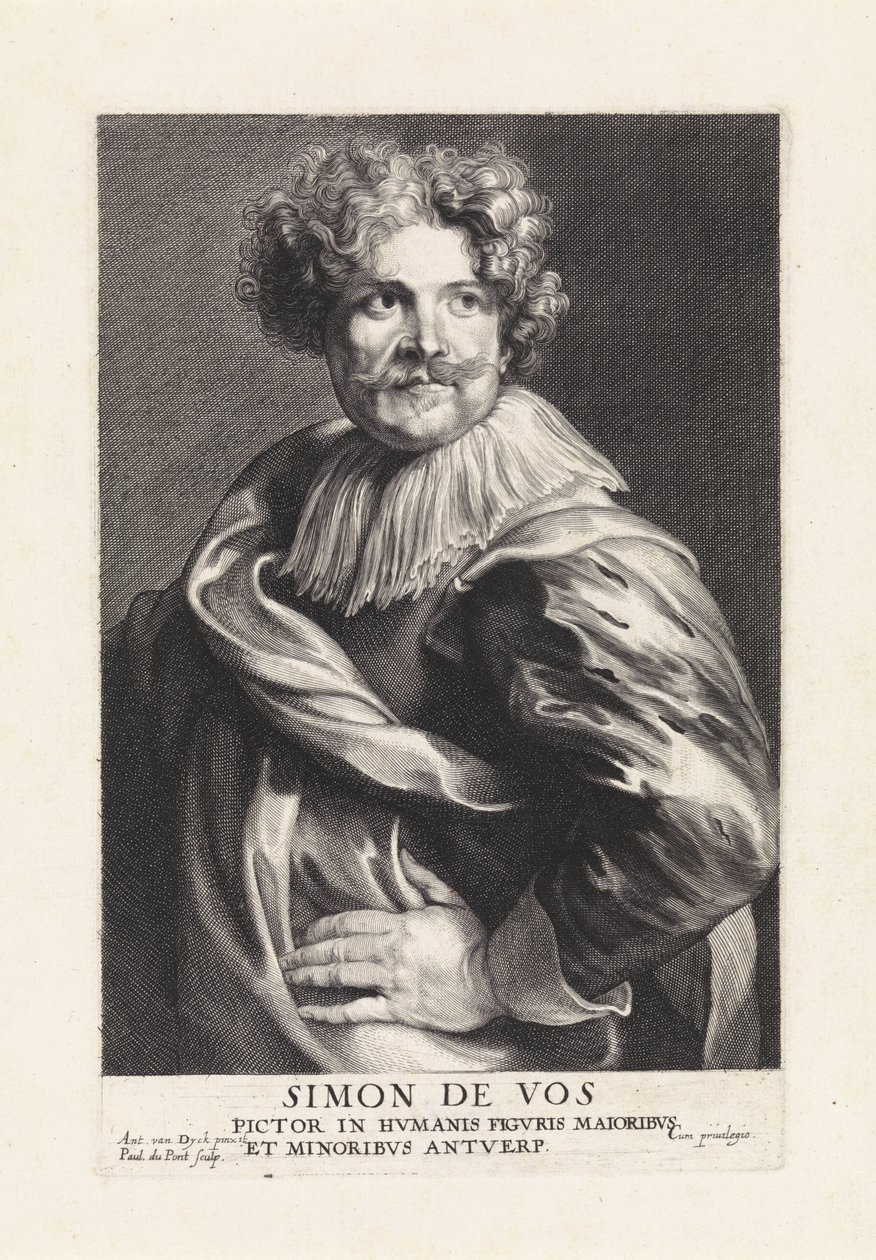 Retrato do pintor Simon de Vos de Paulus Pontius