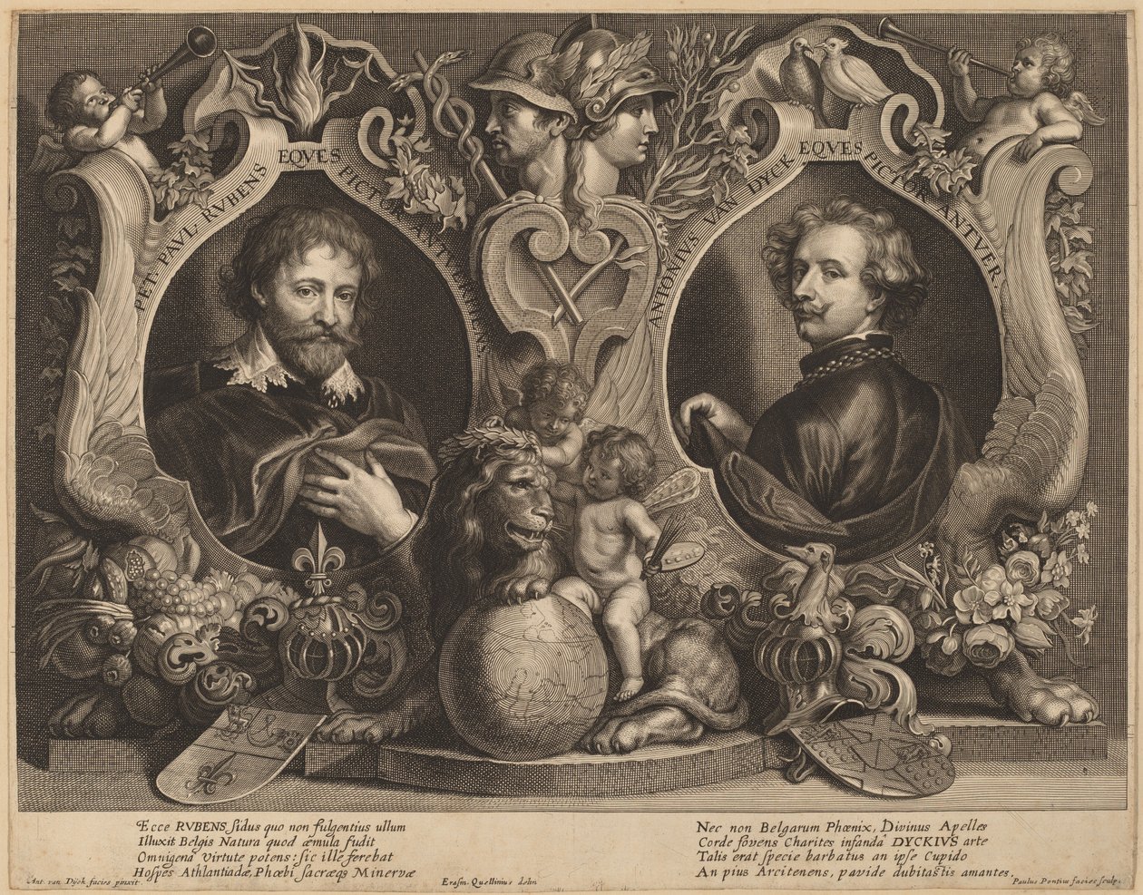 Rubens e van Dyck, um retrato duplo de Paulus Pontius, after Sir Anthony van Dyck and Erasmus Quellinus II