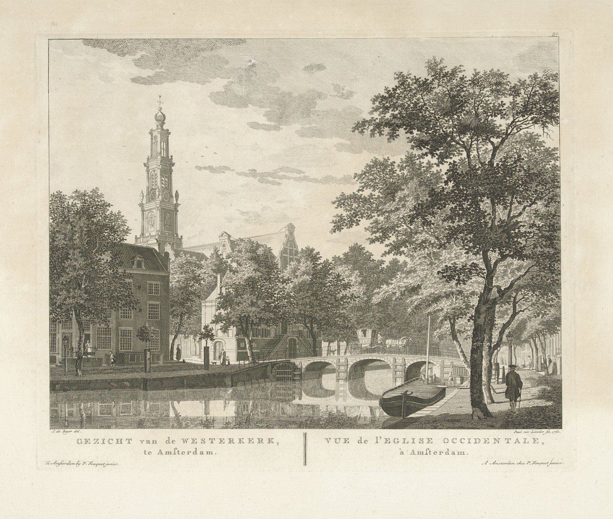 Vista do Westerkerk e Westerhal, vista do canal de Keizersgracht
Vista do Westerkerk, em Amesterdão / Vue de l