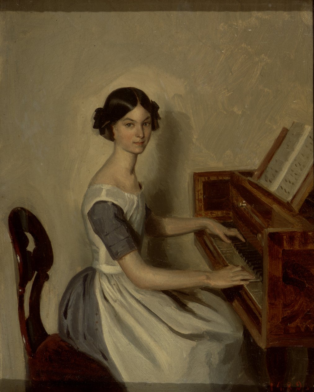 Retrato de Nadezhda P. Zhdanovich no Piano, 1849 de Pavel Andreevich Fedotov