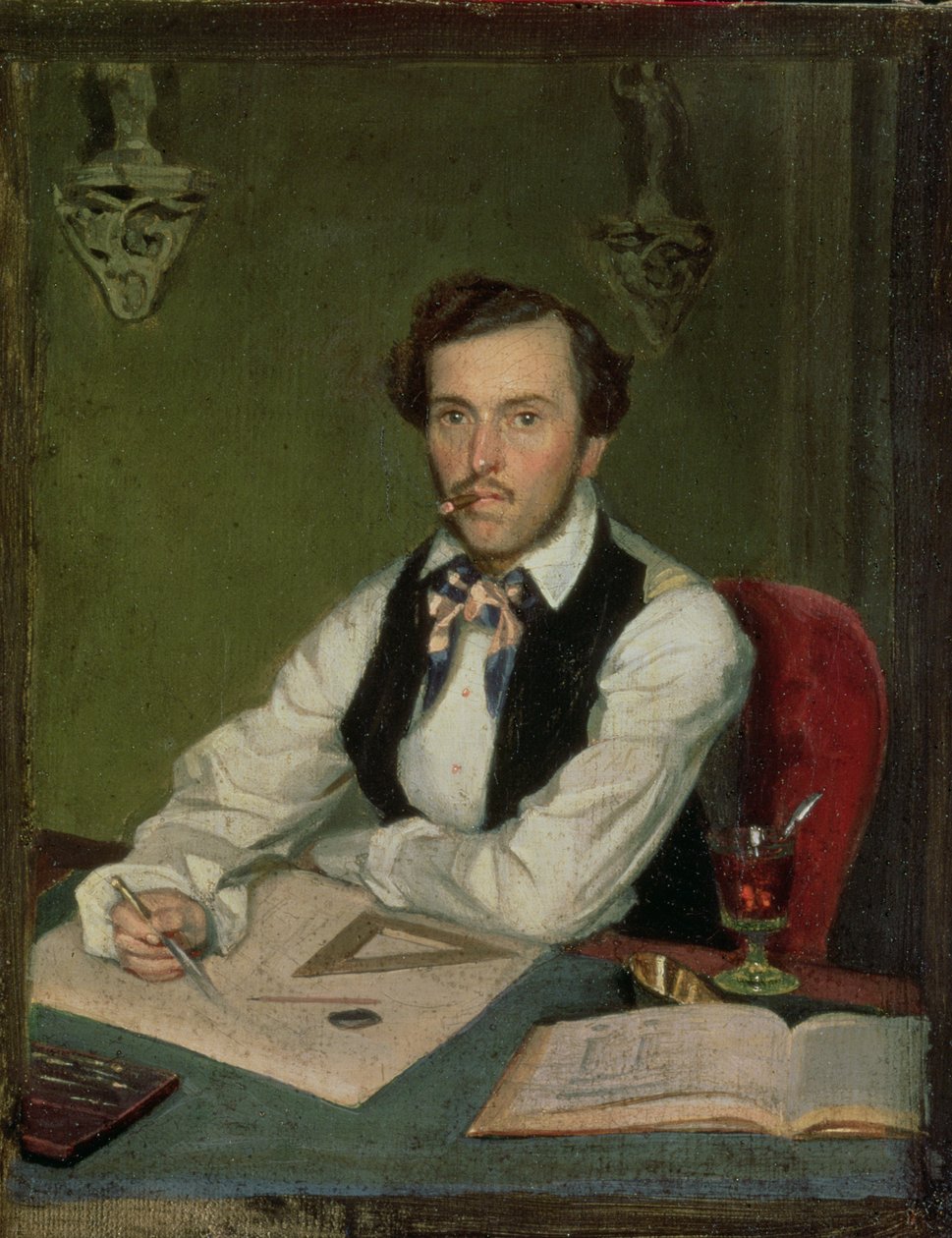 Retrato de um arquiteto de Pavel Andreevich Fedotov