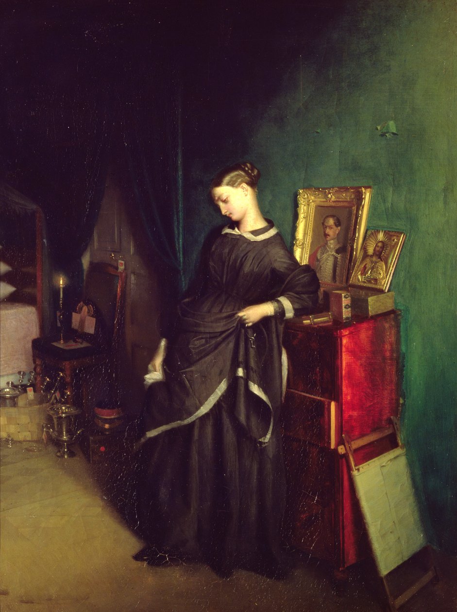 A Viúva, c.1850 de Pavel Andreevich Fedotov
