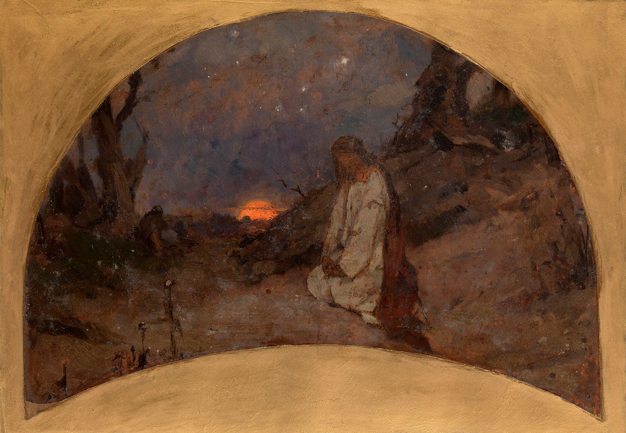 Agonia no Jardim das Oliveiras (A Agonia no Jardim; esboço para a Catedral de São Volodymyr em Kyiv) - Obra de Pavel Alexandrovich Svedomsky (Svedomski) (1849-1904) ), h de Pavel Alexandrovich Svedomsky