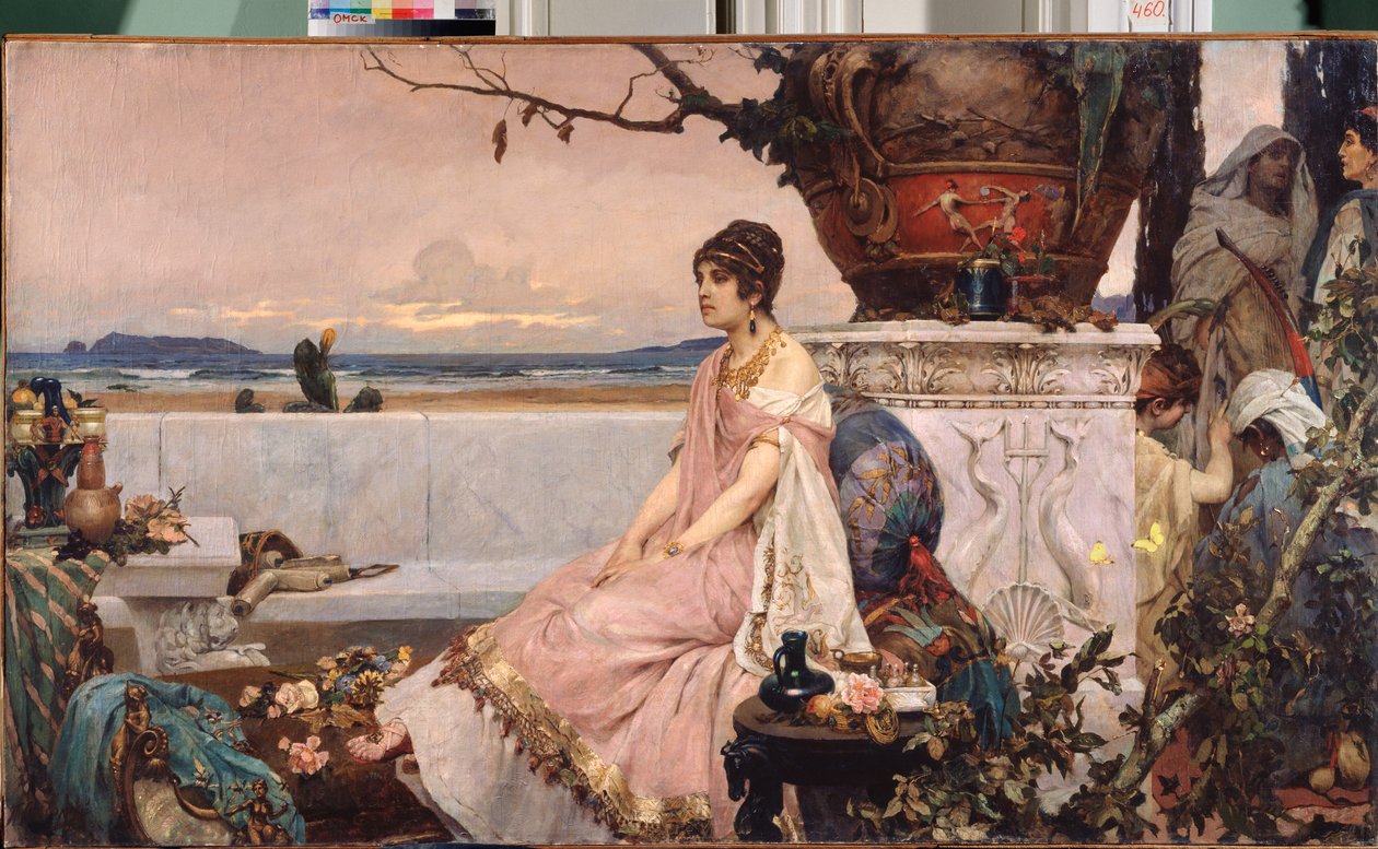 Roman Woman At The Well - Pintura de Pavel Alexandrovich Svedomsky (Svedomski) (1849-1904), óleo sobre tela, arte russa de Pavel Alexandrovich Svedomsky